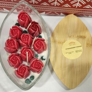 Strawberry Pound Scented Rose Candle Bowl